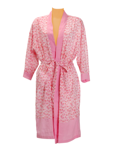 Kimono coton Daisy Rose manches 3/4, ceinture (M-L-XL)