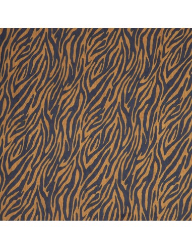 Paréo "Zebra navy/ocre", coton,180x110cm