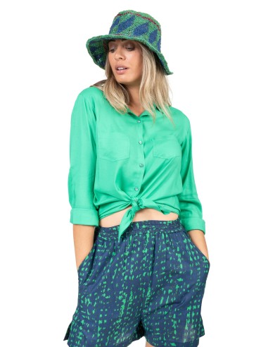 Chapeau mexico "Vert Cactus/ Navy Acapulco" coton/chanvre  TU