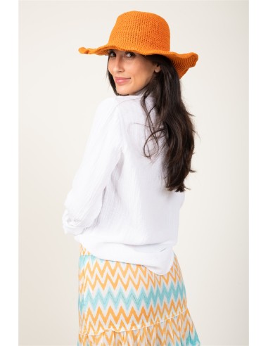 Chapeau uni "Orange Pinata" coton/chanvre TU