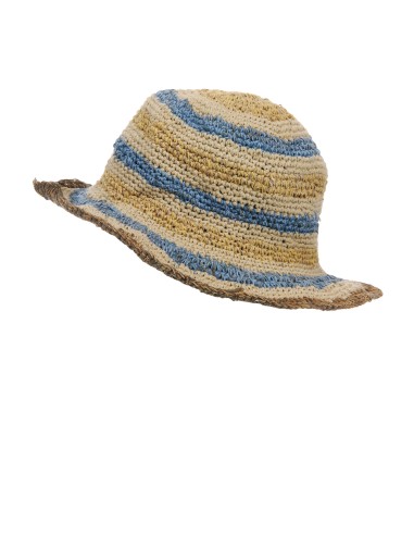 Chapeau chanvre,rayé Naturel/Bleu/Jaune/Kaki,TU