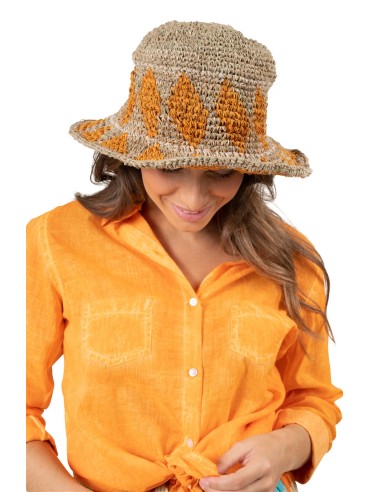 Chapeau mexico "Orange Pinata" coton/chanvre TU