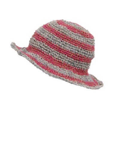 Chapeau coton/chanvre Natural rayé Naturel/rose, TU