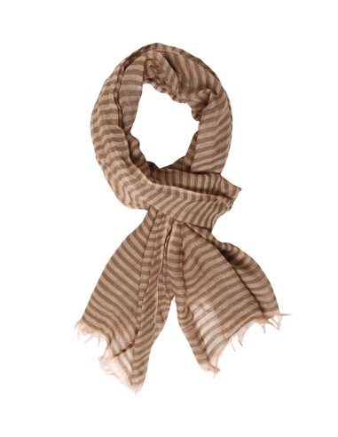 Echarpe viscose , STRIPES Caramel/Taupe (180*70cm)