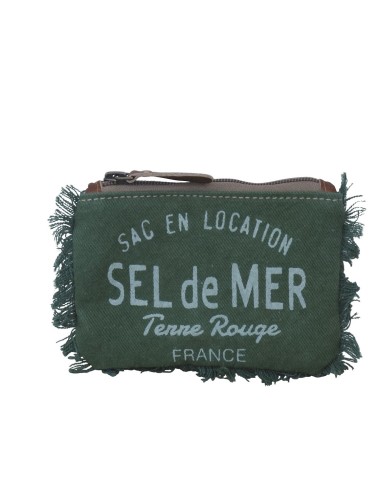 Pochette L Sel de mer "vert cactus", coton (27x20cm)