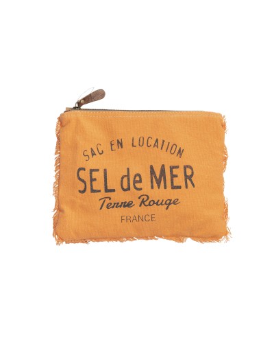 Pochette L orange "Sel de Mer"coton 27x20cm