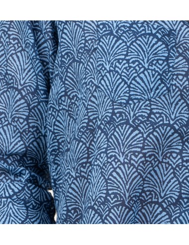 Kaftan "Coquillages Bleu Océan"coton,TU