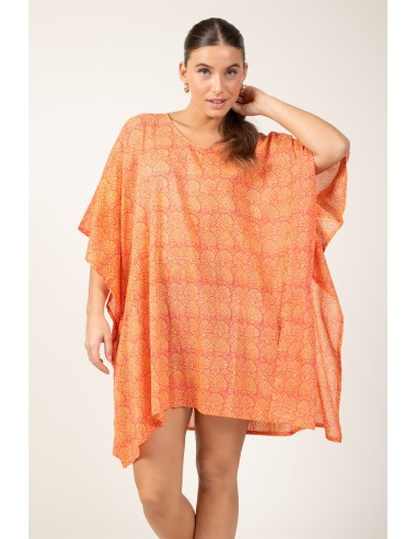 Kaftan "Coquillages Orange Sunset"coton,TU