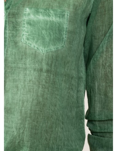 Kaftan court washed "Vert Empereur"liseré argent,coton TU