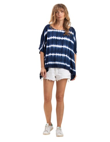 Top kaftan "Tie and Dye Navy Acapulco" viscose,TU