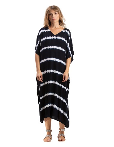 Kaftan long "Tie and Dye Noir", viscose, TU