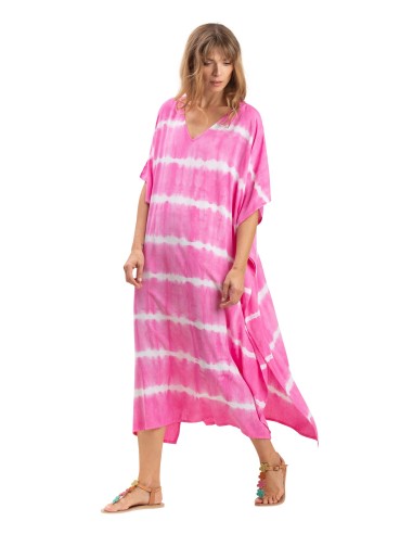 Kaftan long "Tie x Dye Rose maracas", viscose, TU