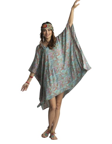 Kaftan mi-long "Indie multico" polyester TU