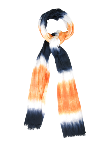 Echarpe/Paréo coton Tie & Dye, Orange/Marine (100*200 cm)