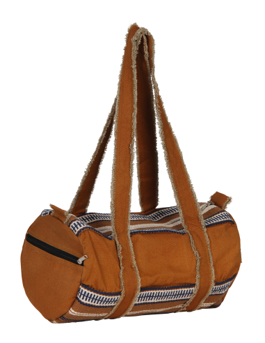 Sac coton bowling Chaudron, bandes rayées, zip, 2 anses longues