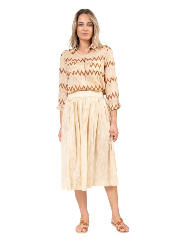 Chemisier "ZAG Beige Dulce", 2 poches poitrine, coton (S,M,L,XL)