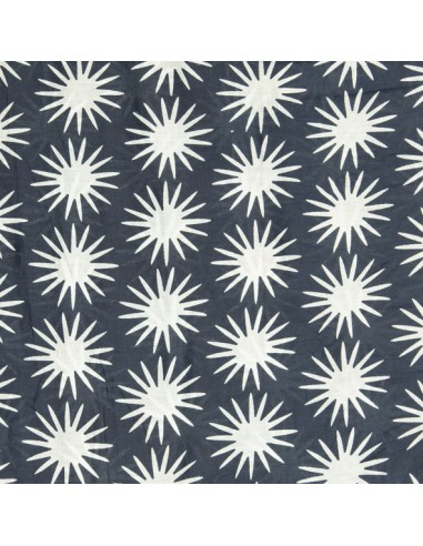 Bandana navy "Soleil blanc" coton 60x60