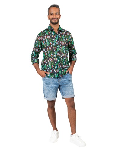 Chemisier homme "Janet Navy Acapulco", manches longues, coton  (S,M,L,XL)