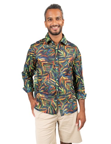 Chemisier homme "Palme", manches longues, coton  (S,M,L,XL)