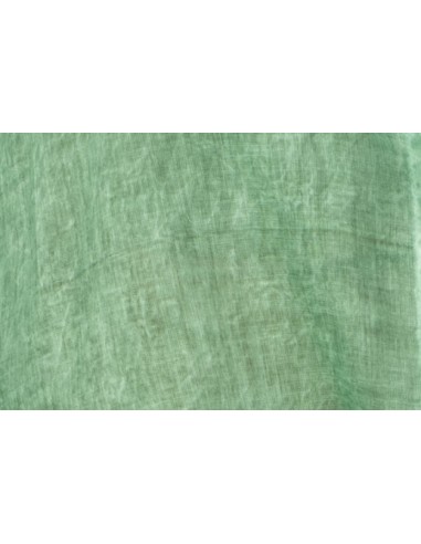 Pareo/Echarpe "Vert Empereur"washed,pompons,coton 180x110cm