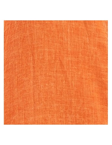 Pareo/Echarpe "Orange crepuscule" washed, bords frangés, coton (180x110cm)