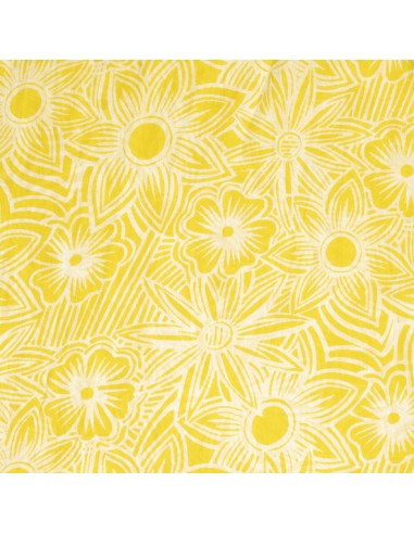 Paréo "Flower jaune", coton 100x180cm