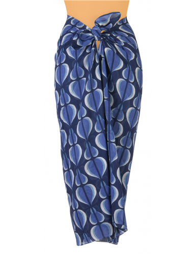Paréo "Figues bleues ", coton 100x180cm