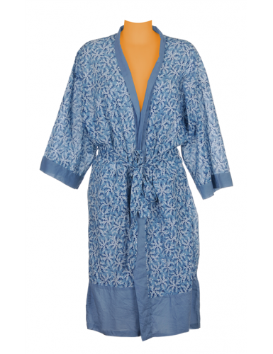Kimono coton Bluette, manches 3/4, ceinture (M-L-XL)