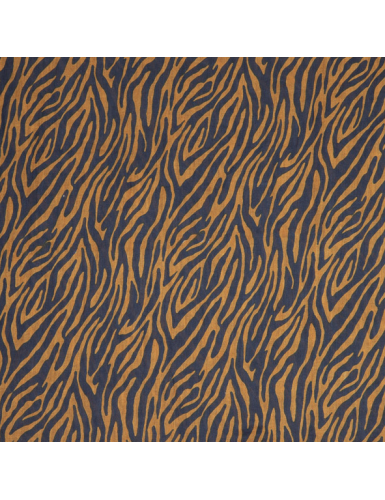 Bandana "Zebra navy/ocre", coton,60x60