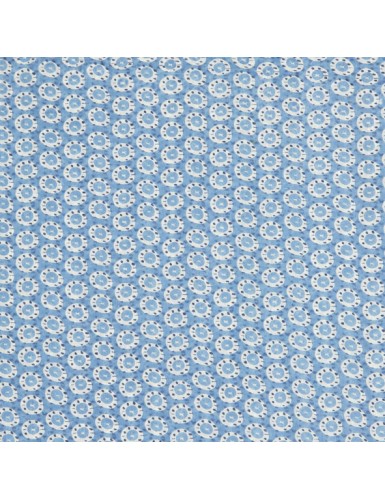 Bandana "Médaillons ciel" coton, 60x60