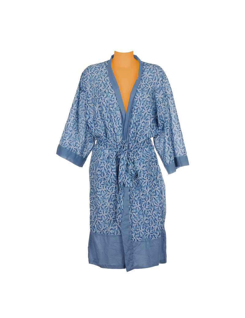 Kimono coton Bluette, manches 3/4, ceinture (M-L-XL)