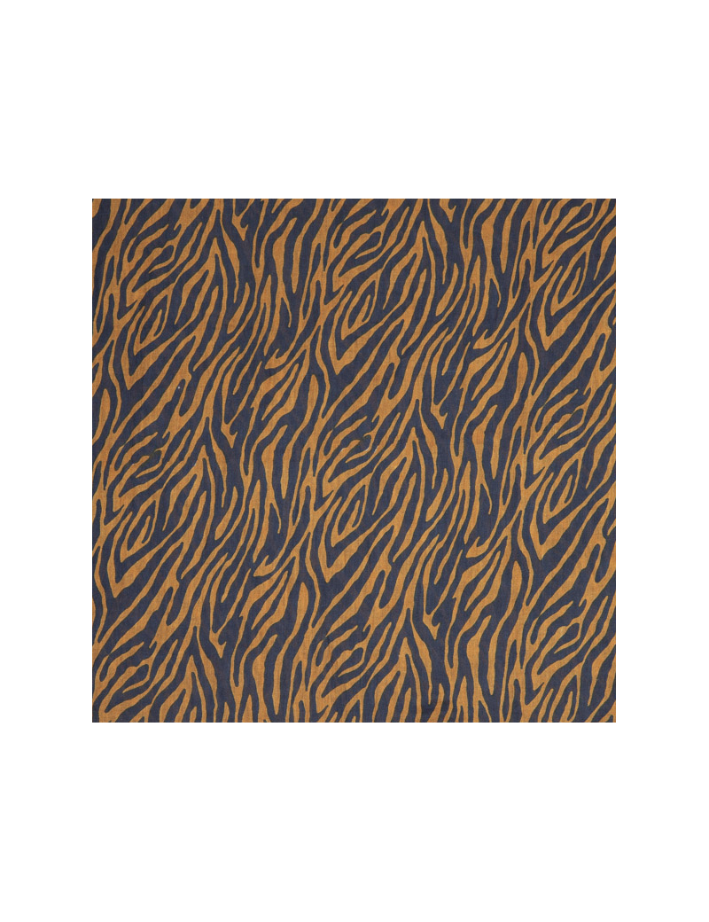 Paréo "Zebra navy/ocre", coton,180x110cm