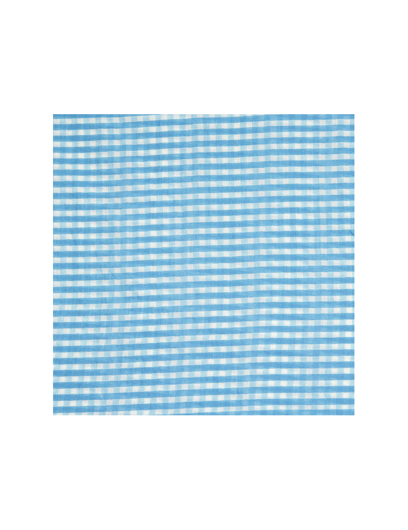 Paréo "Petits vichy ciel", coton,180x110cm