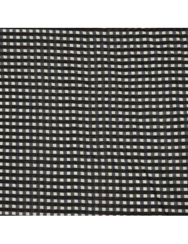 Paréo "Petit vichy noir", coton,180x110cm