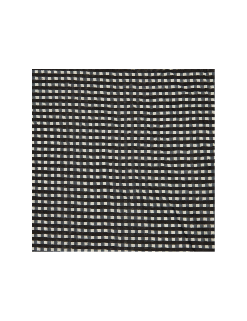 Paréo "Petit vichy noir", coton,180x110cm