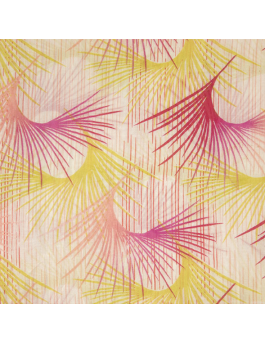 Paréo "Palmes roses", coton,180x110cm