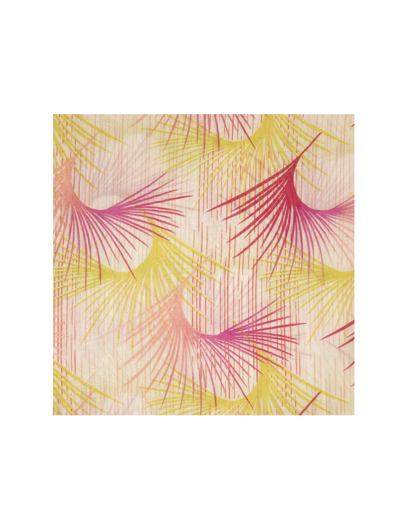 Paréo "Palmes roses", coton,180x110cm