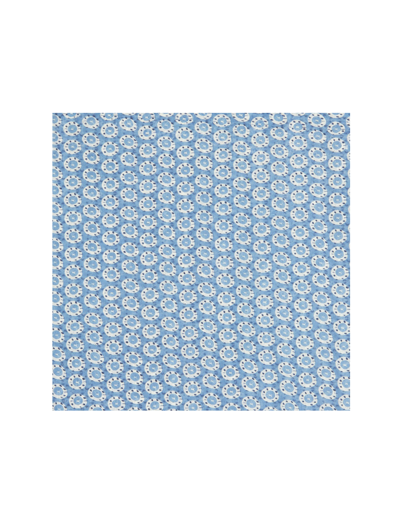 Paréo "Médaillons ciel" coton, 180x110cm