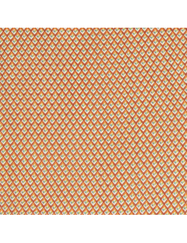 Paréo "Petits losanges oranges", coton,180x110cm