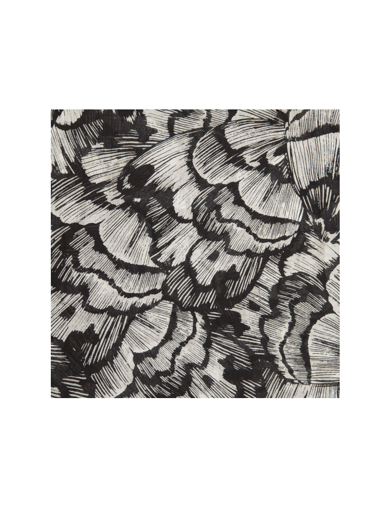 Bandeau/ceinture "Papillons noir", coton,210cm