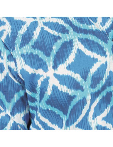 Bandeau/ ceinture "Rosaces Bleu Pacifique" coton 210cm