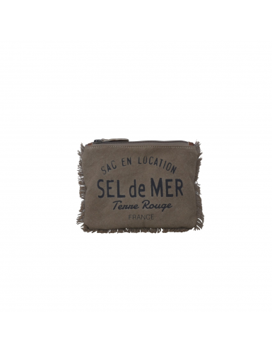Pochette M Sel de Mer "Beige dulce" 20x15, zip, coton