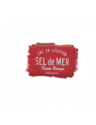 Pochette M Sel de Mer "Rouge pimenté" 20x15, zip, coton