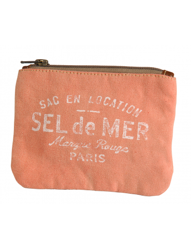 Pochette PM Mandarine "Sel de Mer", zip, coton (15*11 cm)