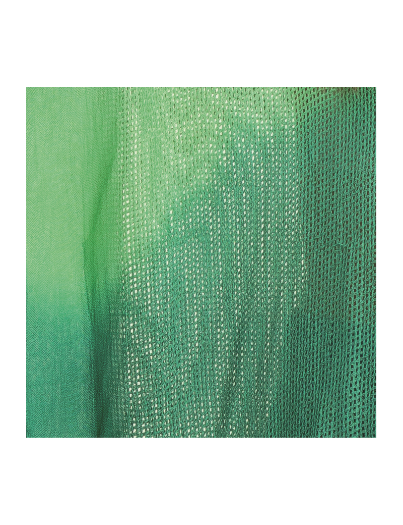 Paréo/ écharpe filet "Tie and dye de vert", washed, viscose (180x110cm)