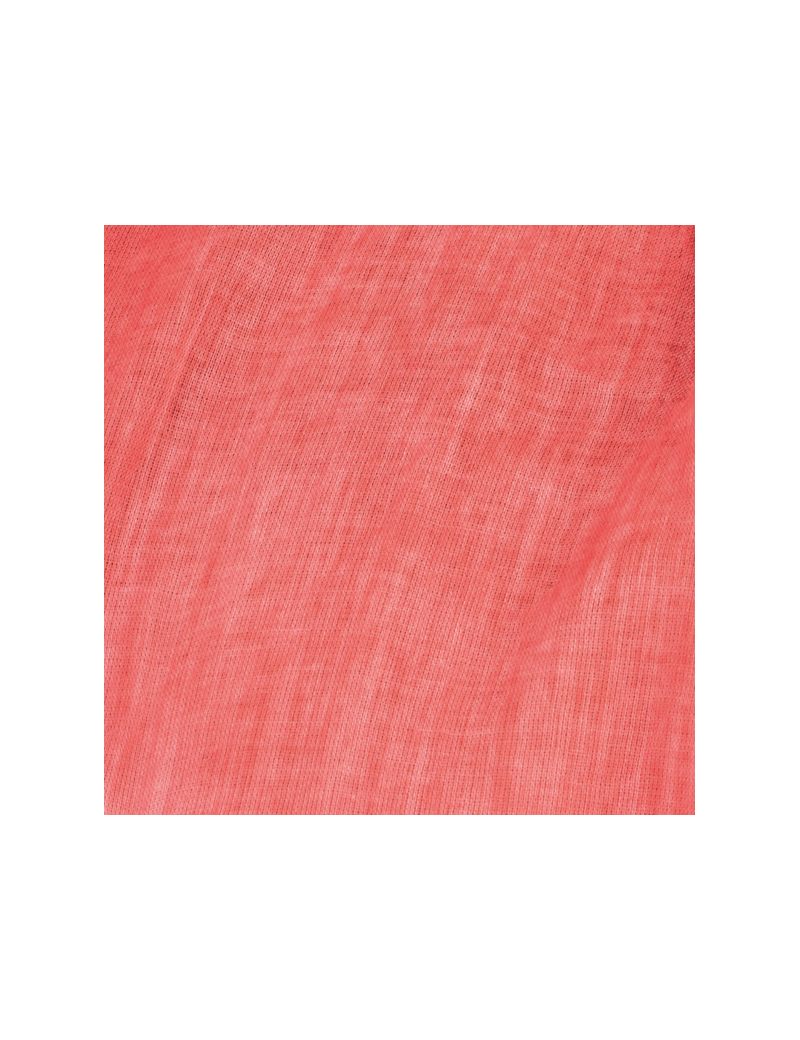 Pareo/Echarpe "Rouge pimenté", washed, bords frangés, coton (180x110cm)