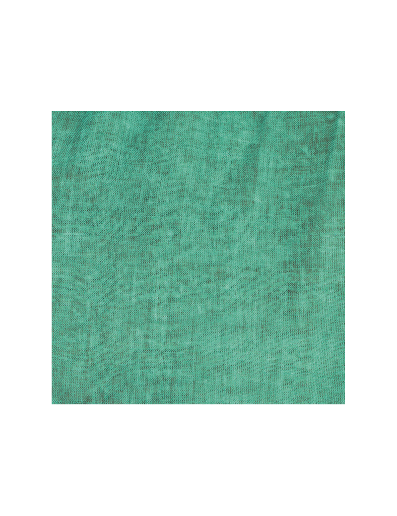 Pareo/Echarpe "Vert Cactus", washed, bords frangés, coton (180x110cm)