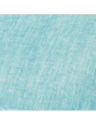 Pareo/Echarpe "Bleu Caraibes", washed, bords frangés, coton (180x110cm)