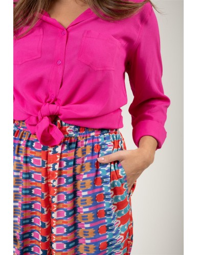 Pantalon "Multico Mexico" taille elastique, poches cotés polyester SMLXL