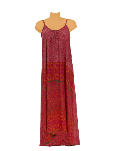 Robe longue "Irène", col rond, fines bretelles, ouvert dos, polyeste(MLXL)